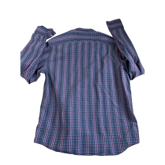 UNTUCKit Men’s 100% Cotton Regular Fit Blue Plaid Button Down Size Medium - Picture 2 of 7